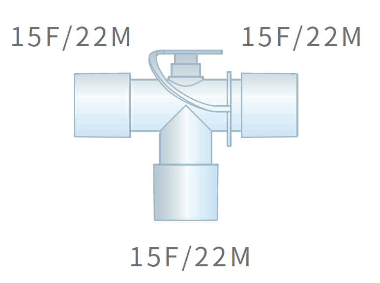 Łącznik do układu oddechowego T 22mm/15F