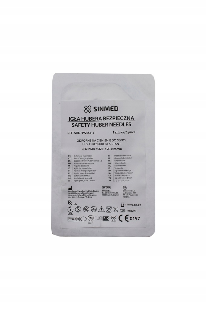 Igła Hubera bezpieczna 19G 25mm