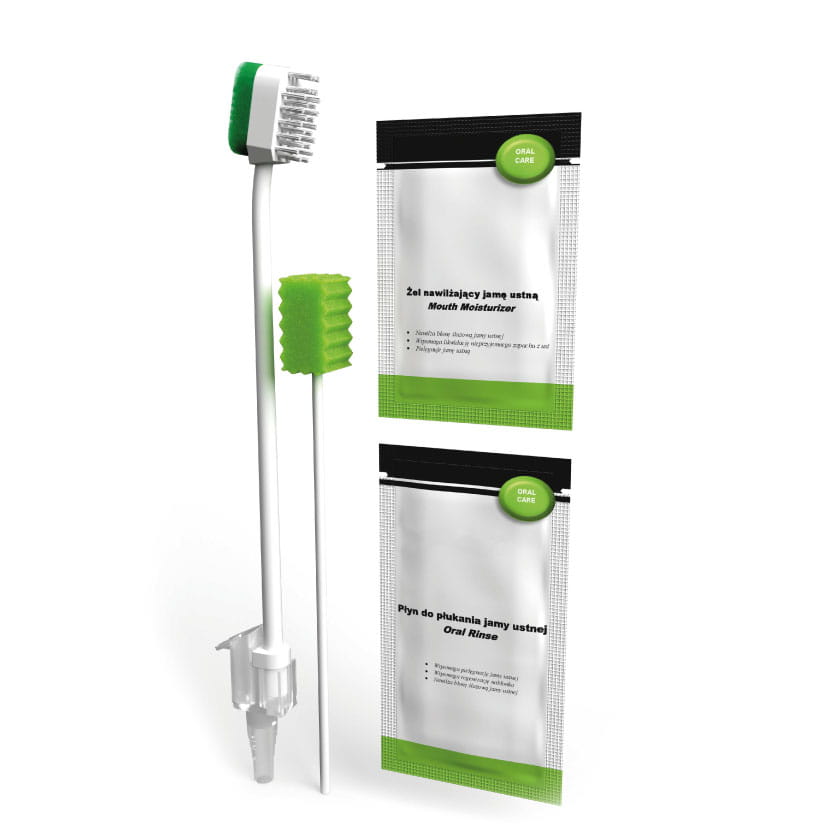 Oral Care ze szczoteczką i aplikatorem oraz nadtlenkiem wodoru